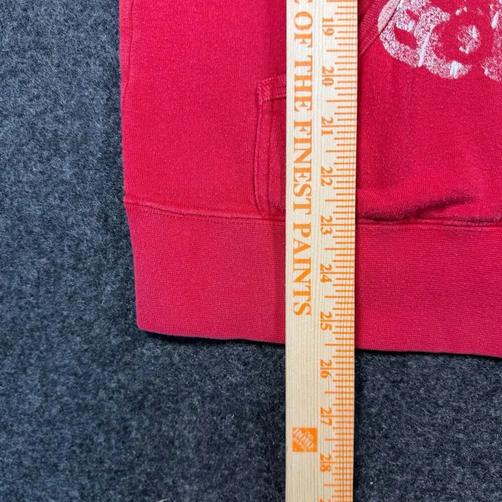 Osiris Shoes & Apparel Vintage Y2K Red Full Zip Up Hoodie Sweatshirt Size Large